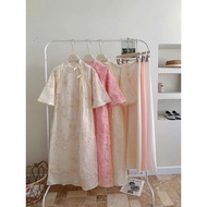 Women's Modern Ao Dai with High Quality Embroidered Brocade | Ao Dai Luxurious White Pink YellowCNY 