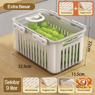 Inaso Tempat Penyimpanan Sayur/Buah/Bumbu Dapur Kontainer Makanan Kulkas Food Container Plastik HLB4