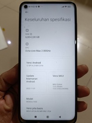 MESIN XIAOMI REDMI NOTE 9 RAM 6+2/128 NO POLA