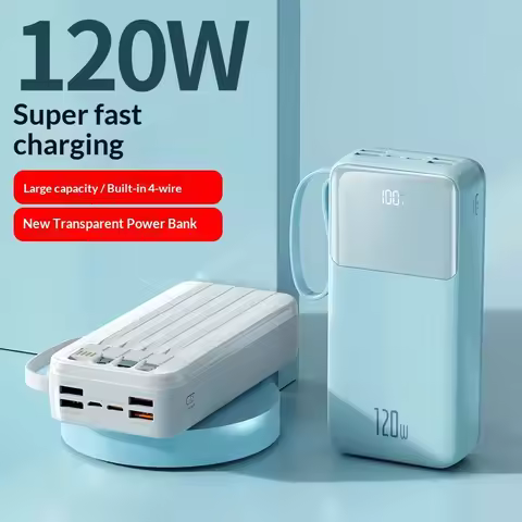 Outdoor Super Fast Charging 120W Power Bank 50000mAh Digital Display Function Mobile Power Bank Lith