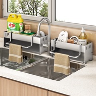 Kitchen Sink Organizer, Multi-Function Faucet Drying Rack for Dishcloths & Detergent, Kitchen Drying