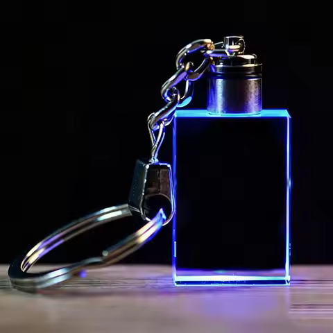XTOOL Wholesale Blank K9 Shining Crystal Block Cube Keychain for 3D Laser Engraving Rectangular Crys