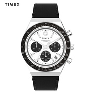 Timex Q Timex Black Leather Analog Quartz Watch For Men TW2W53400