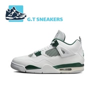 Air Jordan 4 White Green Mid-Tube Retro Basketball Shoes Air Cushioned Cushioning Sneakers Men Women