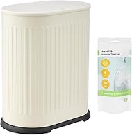Nunsino Slim Trash Can Includes 40 Garbage Bags, 6Liter/1.6 Gallon Trash Can with Press-to-Open Lid