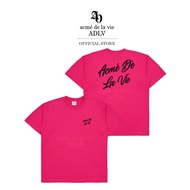 ADLV เสื้อยืด Oversize รุ่น  Script Logo Printing Short Sleeve T-Shirt Pink Pink (50032OLSSSU_F3PIXX)