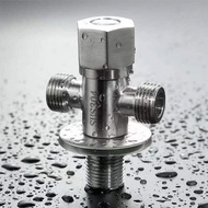 304 Stainless Steel Double Angle Valve G1/2 Two Way Angle Valve ulti-Function Standard Spout Angle Valve Set 180 Degree Toilet Angle Valve Faucet 2 Way Angle Valve