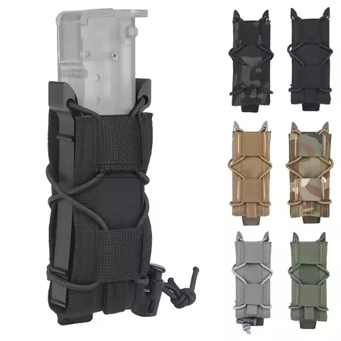 9mm Tactical Magazine Pouches Portable Hunting Shooting Rifle Pistol Single Mag Pouches Molle Flashl