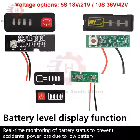 Battery Level Indicator 5S 18V 21V 10S 36V 42V Battery Capacity Indicator Module Lithium Battery Pow