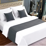 Bed Scarf Hotel Bed Runner Dark Grey, Syal Tempat Tidur Modern Lembut 