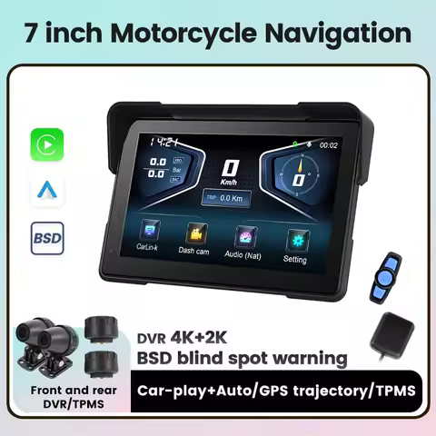 Portable 7inch Wireless CarPlay Motorcycle Navigation Screen Android Auto Display Moto Monitor Optio