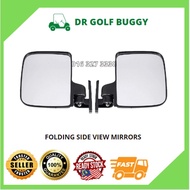GOLF CART/GOLF BUGGY FOLDING SIDE VIEW MIRRORS FOR CLUB CAR, EZGO, YAMAHA, STAR, ZONE CARTS