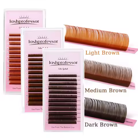 Cocoa Chocolate Brown Eyelashes Individual Classic Cashmere Handmade Dark Brown Volume Lashes Extens