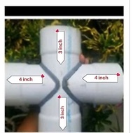 Tee cross 4x3 tee plus 4in to 3 in pvc pipe