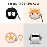 For Baseus AirGo AS01 Case Cartoon Shiba Inu Cute Shark Baseus AS01 Silicone Soft Case Cute Dinosaur