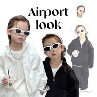 AIRPORT LOOK COLLECTION ชุดลุคเดินทาง เสื้อแขนยาว + กางเกง ผ้าแนวผ้าร่ม (STREET174)