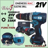 ''PECKER'' 3 FUNCTION ELECTRIC DRILL 21V 5.0AH BATTERY
