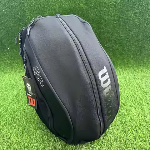 Wilson DNA Series Federer Tennis Backpack PU Design Racket Sport Tennis Bag Max for 3 Racquets with 