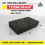 jR_ Paper lunch box L ayam geprek nasi /goreng laminasi full hitam 275gsm