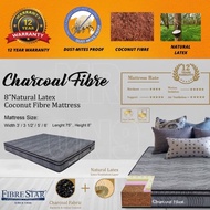 Fibre Star Charcoal Fibre Anti-Static 8 Inch Natural Coconut Fibre + Natural Latex Top Mattress(Queen/King)(12 Years WT)