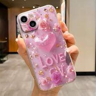 1 ชิ้น เคสโทรศัพท์กันกระแทกสีสันสดใสลายหัวใจแฟชั่น 3D ลายหัวใจสีชมพูโปร่งใสสูงเข้ากันได้กับ 16/11/16