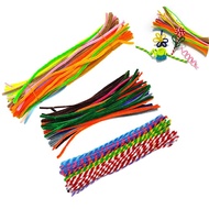 【QUMMLL】100Pcs Chenille Stems Pipe Cleaner Plush Tinsel Art Materials for Craft Supplies
