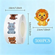 10 Stickers Animal Roll Stickers Cartoon Creative Cute Small Animal Pattern Children's Toy Stickers 