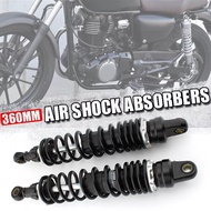 Motorcycle Black 360mm Adjustable Rear Shock Absorbers Air Suspension Gas Springs For Honda GB350 NC