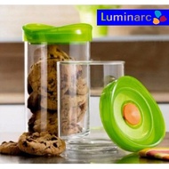 2pcs Luminarc glass air tight dry food storage / Balang Kuih Raya Kedap Udara (1.1L)