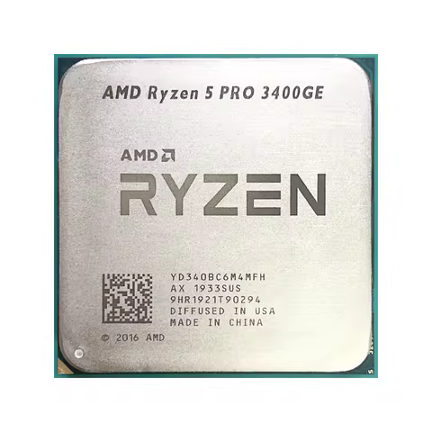 AMD Ryzen 5 PRO 3400GE R5 PRO 3400GE 3.3 GHz Used Quad-Core Eight-Thread 35W CPU YD340BC6M4MFH Socke
