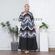 Gamis batik Motif Pelangi Dress Modern Premium Dress Muslim Gamis Batik Kombinasi