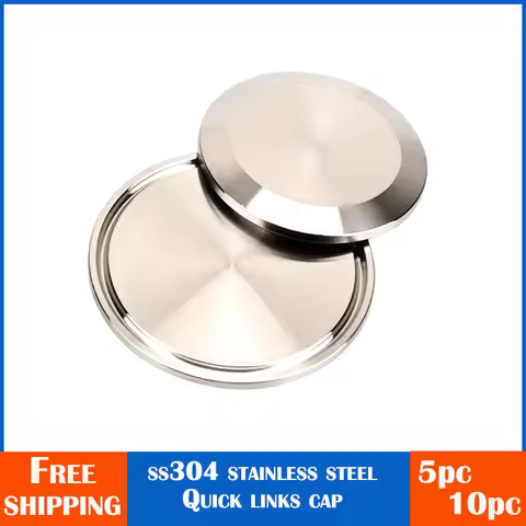 5Pc OD25.5mm 50.5mm 64mm 1.5" 2" 3" Tri Clamp 304 Stainless Sanitary Tri-Clamp TC Blind Cover End Ca