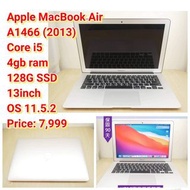 Apple MacBook Air A1466 (2013) Core i5 4gb ram 128G SSD 13inch OS 11.5.2 Price: 7,999