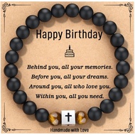 Cross Bracelet for Men - Cool 10th 13th 16th 18th 21st 30th 40th 50th 60th 70th 80th Birthday Gifts 