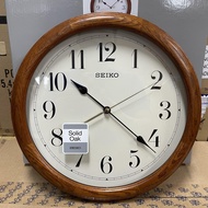 [Original] Seiko Clock QXA153B Brown Solid Oak Wooden Case Analog Quartz Wall Clock QXA153