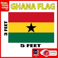 GHANA FLAG 3x5 FEET KAKI / READY STOCK MALAYSIA / BENDERA NEGARA GHANA FLAGS