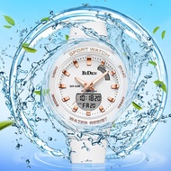 ❍BIDEN Top Luxury Brand Women Fashion Watch Dual Display Quartz Women Watch Waterproof Silicon Strap