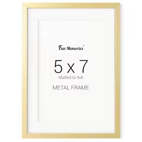 5x7 Metal Picture Frame - 5 x 7 Metal Photo Frames with 4x6 Removable Mat- Ideal for Wall or Tableto
