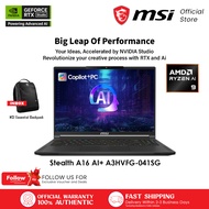 MSI Stealth A16 AI+ A3HVFG-041SG Gaming Laptop / AMD Ryzen AI 9 365 Processor / RTX4060 / QHD+