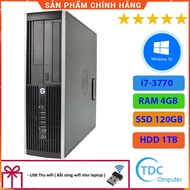 HP Compaq 6300 SFF desktop Case CPU i7-3770 Ram 4GB SSD 120GB+SSD 1TB Free USB Wifi receiver, 12 mon