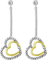 UNY Dangle Earring Designer Brand Inspired Jewelry Multi Hoops Twisted Cable Wire 2 Tone Christmas G