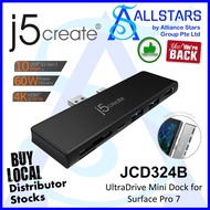 J5CREATE JCD324B Black UltraDrive MiniDock for Surface Pro 7 (4K HDMI + USB3.1 Gen2 Type-C x1 with P