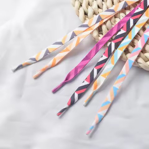 Flat Shoelaces for Sneakers Gradient Rainbow Ice Cream Shoe Laces Casual High Canvas Tennis Shoelace