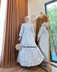 NEW ARRIVAL ALENA DRESS BAHAN CERUTY PREMIUM MIX BROKAT IMPORT / GAMIS PESTA SUPER MEWAH