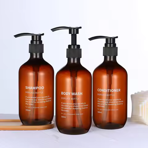 Shampoo and Conditioner Dispenser Set Shower Soap Bottles Amber Refillable Shampoo and Conditioner B