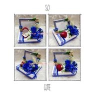 gubahan frame mas kahwin c /w couple ring box(royal blue white)