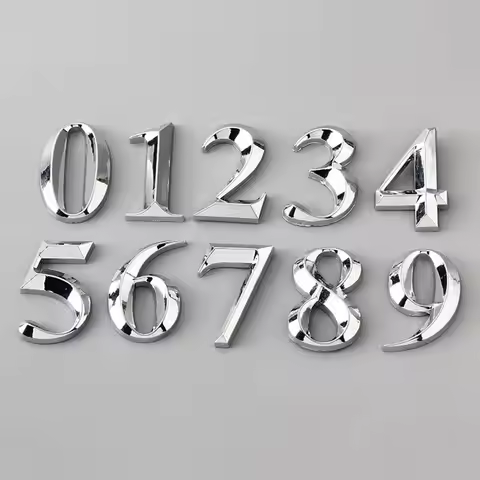 3D Self Adhesive Door Plate Sign House Number Stickers Digits Apartment Hotel Office Door Address AB