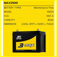 3K Car Batteries Include All Max Series Models, All Models / All Sizes, Ready to Use, No Need to Add