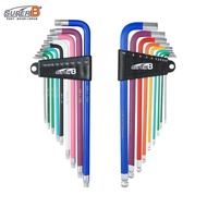 Set Kunci Hex/Torx SUPER B untuk Basikal 1.5/2/2.5/3/4/5/6/8/10mm Kunci Allen T10/15/20/25/27/30/40/