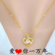 Necklace S925 Sterling Silver Necklace Gold Plated Rose Gold Necklace Love Heart Clavicle Chain Girl